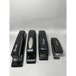 Lot Of 4 Swingline Standard Staplers Black Office Desk Desktop Assorted Used